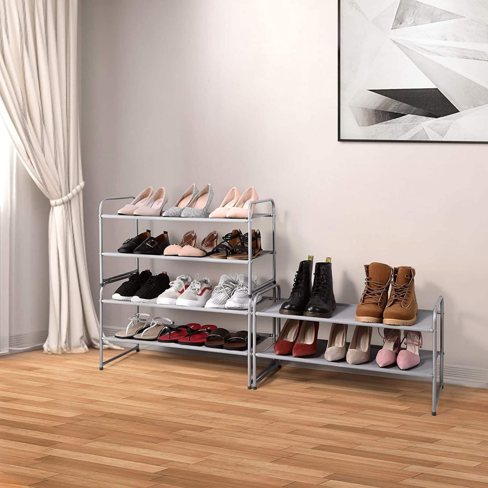 NEX™ Oumilen Silver 2-Tier Stackable Shoe Rack